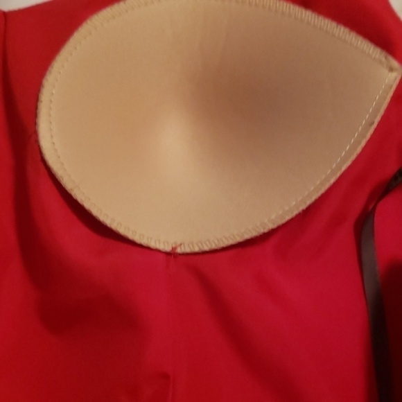 WHITE by Vera Wang Valentina Red Halter Cocktail Dress 6 Pockets EUC - Picture 9 of 11